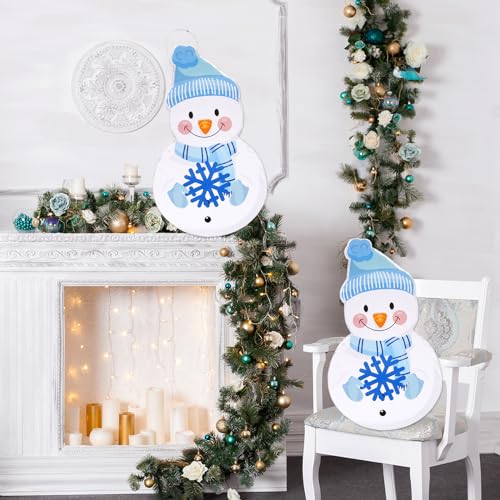 Whaline W10889 Winter Snowman Pinata Set With Stick Blindfold Confetti Blue Christmas Pinata For Holiday Birthday Party Games Decor thumb #5