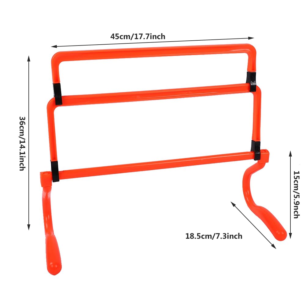 Haies de Coordination Obstacles, Haies D'entraînement, Ensemble De 5 Haies Réglables Pour L'entraînement De Football Et D'agilité, équipement D'entraînement De Vitesse De Couleur Orange