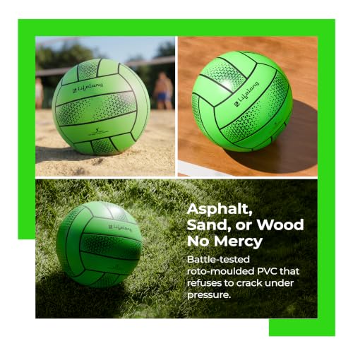 Image of Lifelong Volleyball for Kids, Teens & Adults | Lightweight PVC | Soft Touch Training Ball | Indoor & Outdoor Play | Beach, Pool & Recreational Play | Green | 8.6 inches