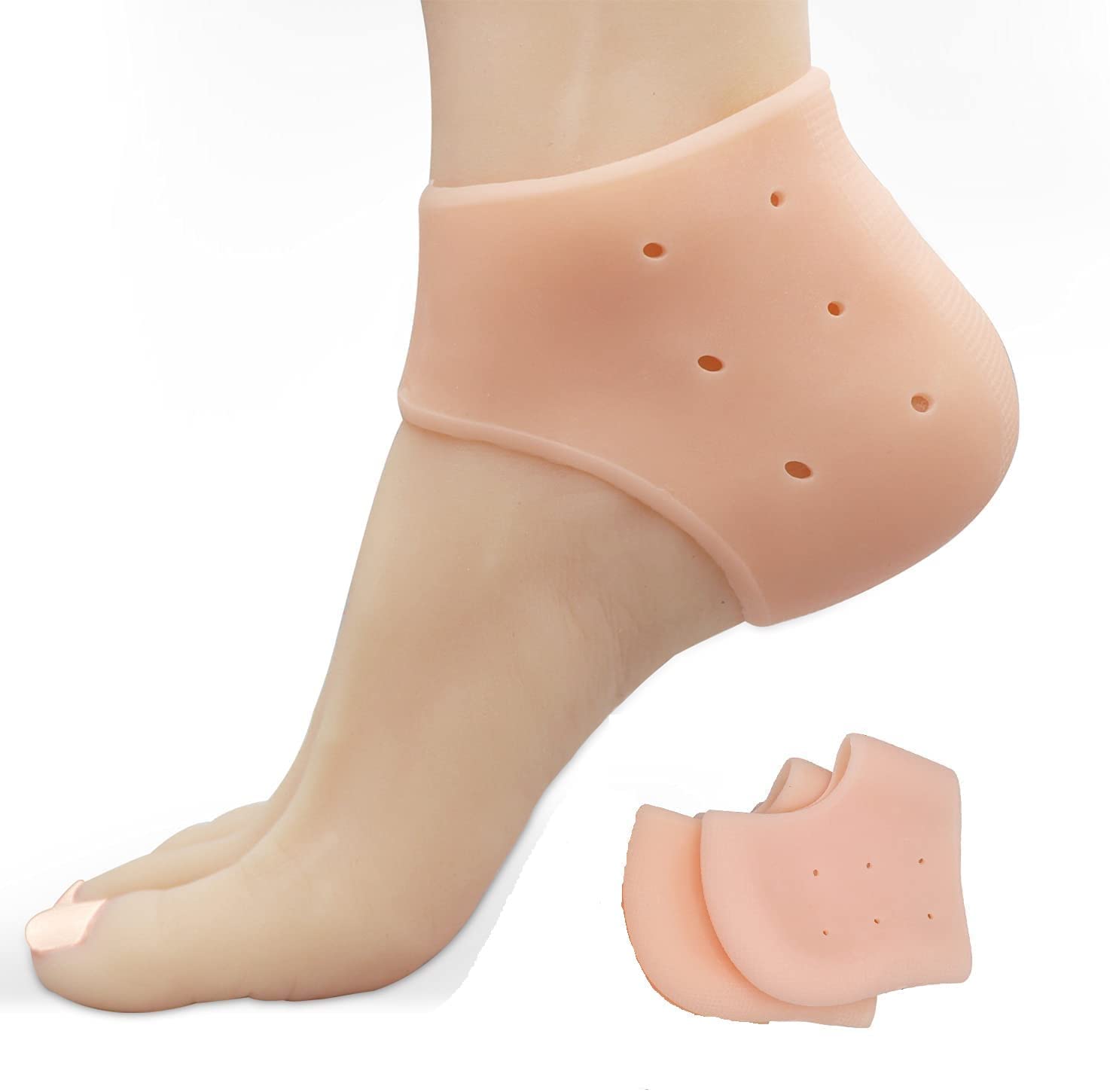 Silicone Gel Heel Pad Moisturizing Socks for Heel Swelling Pain Relief Dry Hard Cracked Heels Repair Cream Foot Care Ankle Support Cushion Heel Protector Pads for Men And Women