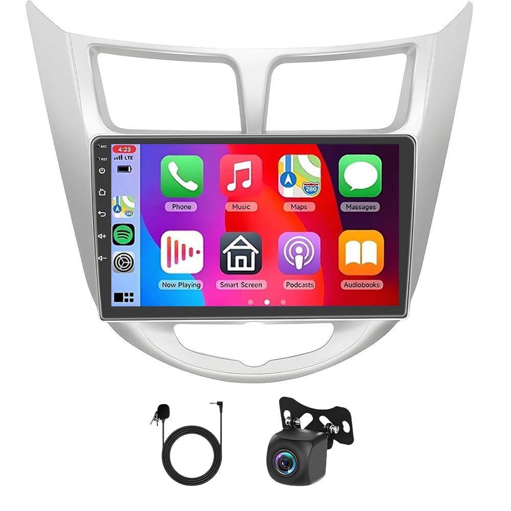 5G WiFi Android 15 Car Radio Stereo for Hyundai Accent 2012-2017, 4 Core 9" Touch Screen Double Din Stereo with Carplay Android Auto Bluetooth GPS with Backup Camera WiFi SWC FM Mirror Link 2+64G