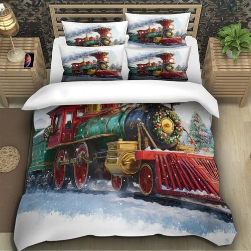 Housse de couette Noël 140x200 microfibre douce et durable