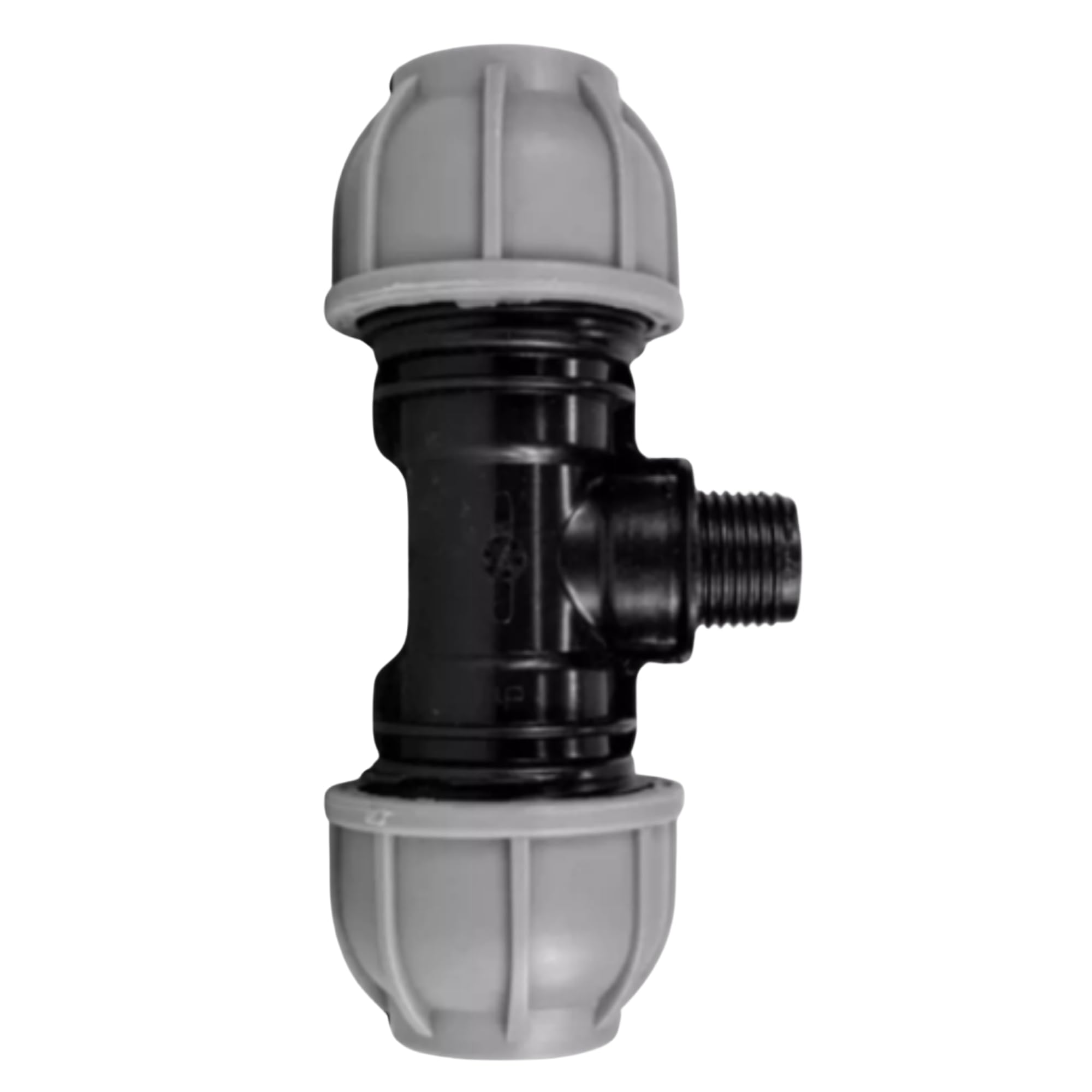 MYPURECORE MDPE Compression Fitting 20-50mm – Straight, Elbow, Tee, Stop End & Valve – BSP Threaded Water Pipe Connector – Leak-Proof Irrigation for Blue Pipe (Tee 25mm x 1/2”bspm)