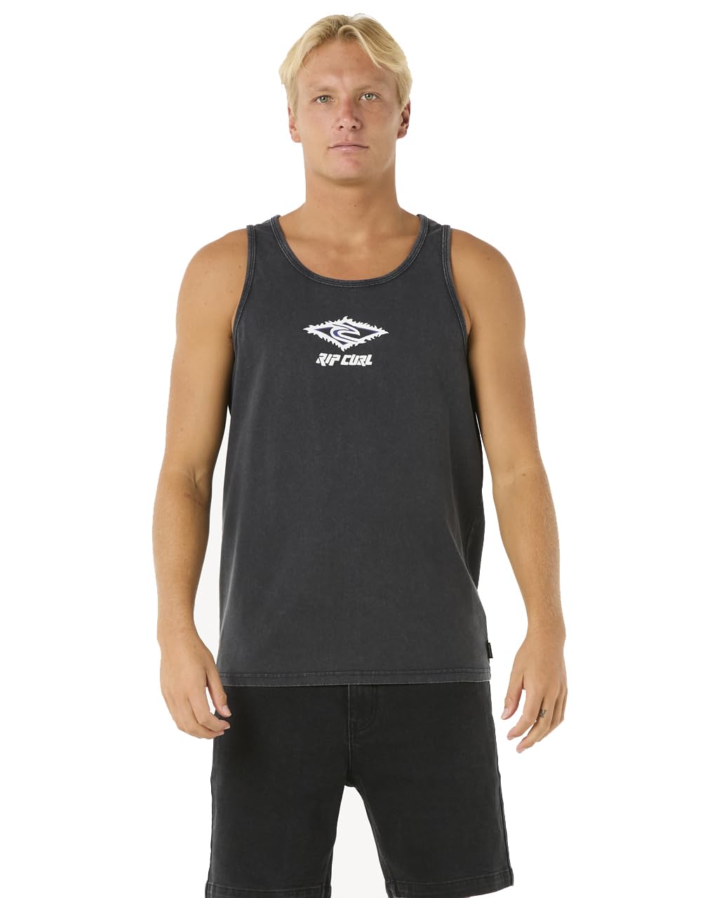 Rip Curl Men's Muscle Tank Top, Black Raw Energy Sloth, S
