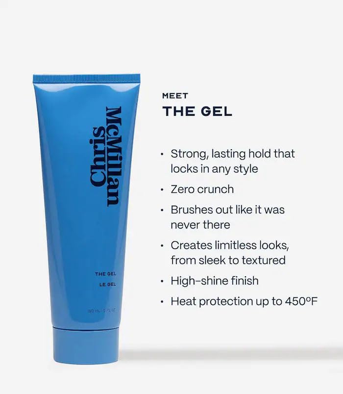 Chris McMillan - The Hair Gel for Buildable, Strong Hold - Provides Long-Lasting, Sleek, Frizz-Free Styling with Brushable Finish, Defines Styles, Shapes Hair, Works on All Hair Types - (5 oz/150 ml)