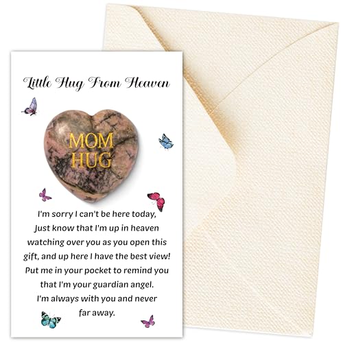 EYxsaxenk Loss of Mother Sympathy Gift - Little Hug From Heaven Pocket Hug with Memorial Card...