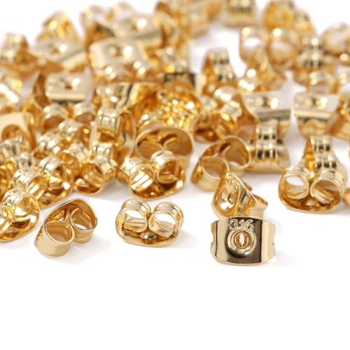 【サージカルステンレス 316】 ピアス 金属キャッチ ゴールド 100個 316刻印あり 八の字 金属アレルギー対策 アクセサリーパーツ 問屋 専門店