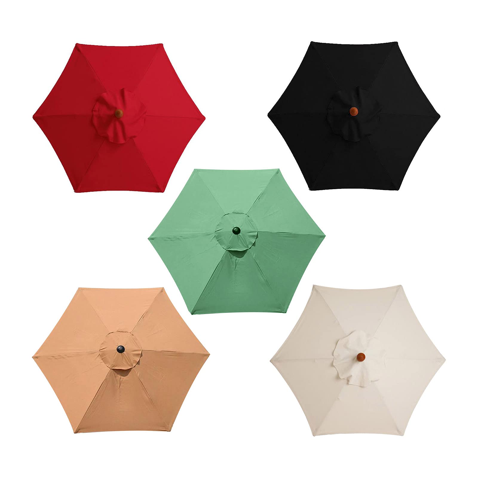 SMLJFO - Telo di ricambio per ombrellone a baldacchino con 6 costole, 2,7 m, impermeabile, anti-ultravioletto, tessuto di ricambio, colore: rosso