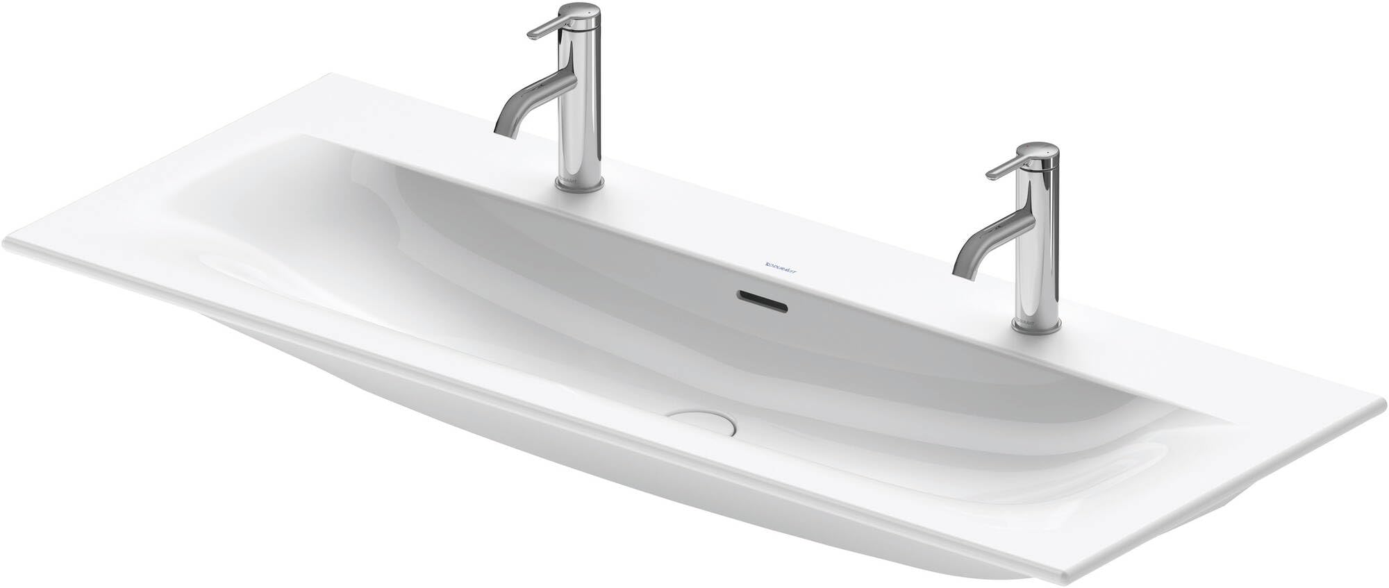 Duravit Viu Bathroom Sink 23441200241 White WonderGliss, Furn. washbasin 1230 mm Viu White, with of, w.tp, 2 th
