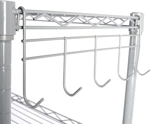 Miniatura 5 de Estantería organizadora clásica de 5 niveles, estantería de cocina, color gris plateado