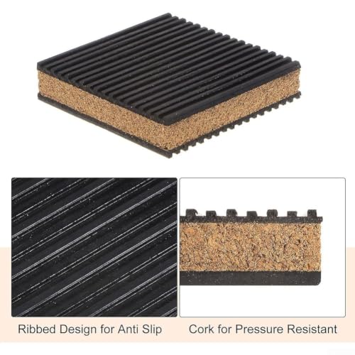 Alfombrillas de corcho de goma 150x150x22.3mm antideslizantes para lavadora y cinta de correr 6