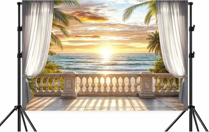 Fondo fotográfico playa 10x8ft para estudio miniatura 4