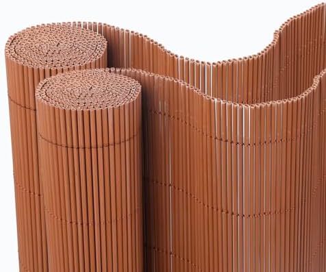 BONERVA | Pack 2 unidades Mimbre PVC | Color Marrón | Valla de decoración e...