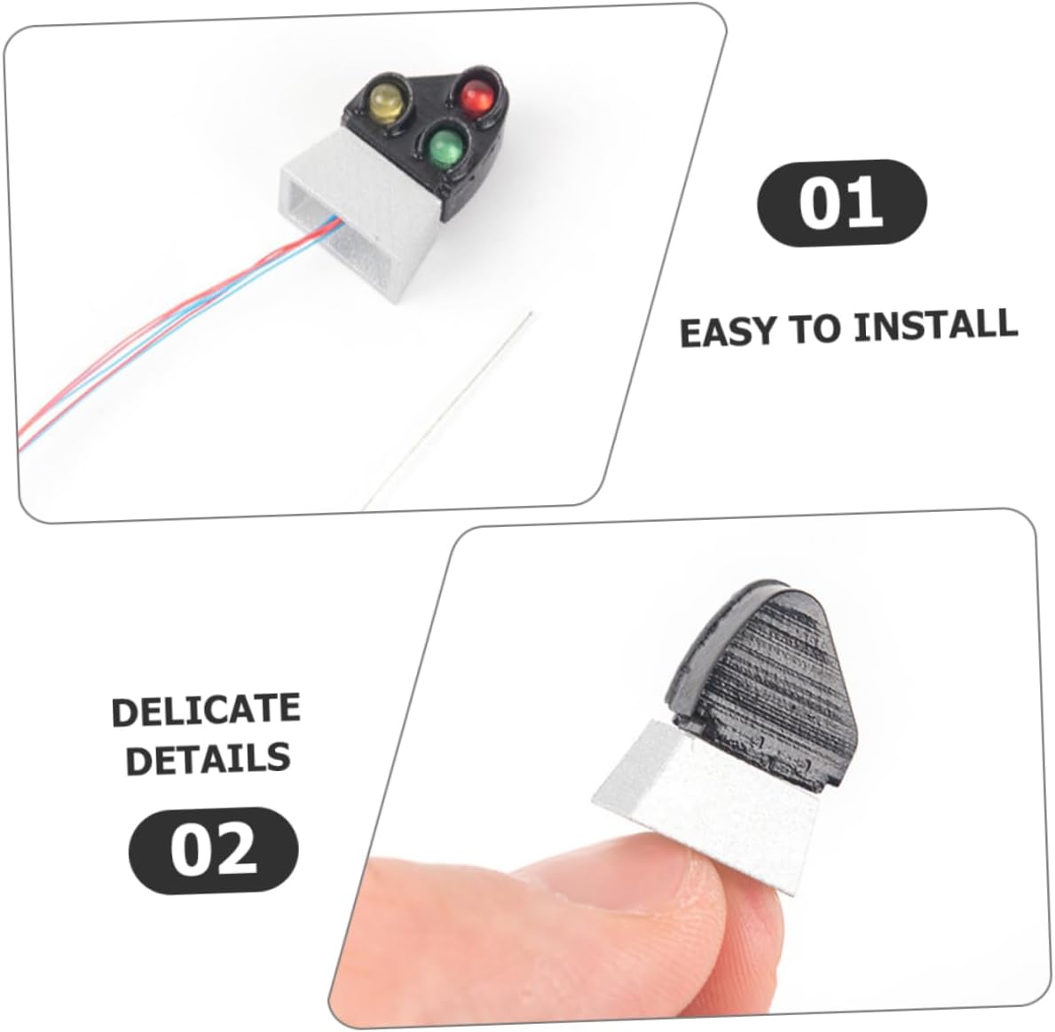4pcs Mini Landscape Light Ornaments Micro Railroad Signal Light Model DIY Table Model Building Material