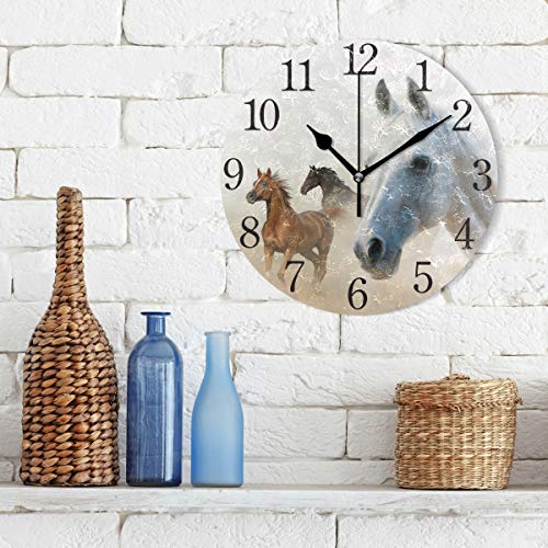 Senya YXSJ-001 Wall Clock Silent 9.5 Inch Battery Operated Non Ticking Nautical Boy Turquoise Round Decorative Acrylic Quiet Clocks thumb #2