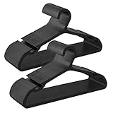 SONGMICS ハンガー 50個セット 衣類ハンガー 洗濯ハンガー プラスチック製 広い肩の凹み付き 多機能収納 省スペース 幅41.6cm クローゼット用 ブラック CRP010B01