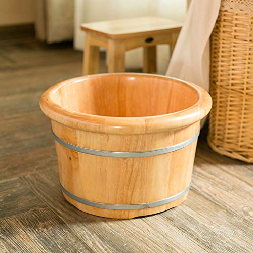 Masajeador spa de pies grande de madera con tapa 25cm miniatura 3