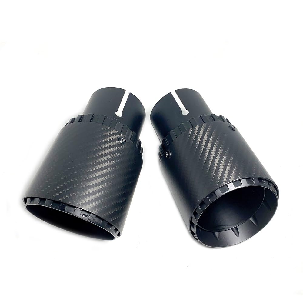 Tubo Escape Coche 1 Uds Modificación De Coche Tubo Escape Negro Garganta Trasera Aleación De Aluminio Con Punta De Silenciador De Fibra De Carbono Mate escape automóvil ( Color : ID 60mm OD 89mm )