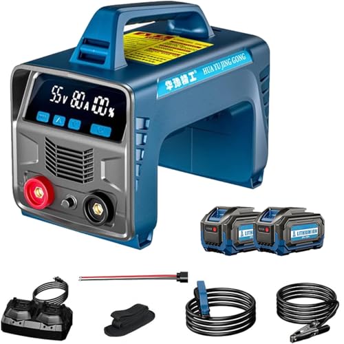 JIANGYUXINLI Soldador al Arco Portátil Inalámbrico a Batería, Soldadora Inversora Digital IGBT 160A, Equipo de Soldadura MMA/ARC con 2/4 Baterías de 6.0Ah, Función Antihadherente