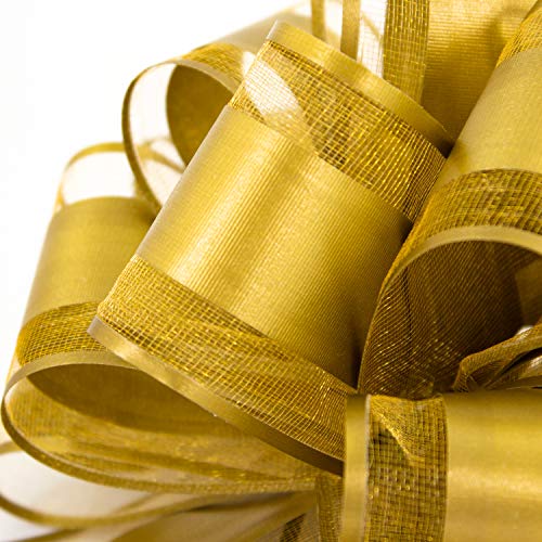 Oblique Unique® Geschenk Schleife mit Geschenkband Matt für Geschenke Tüten Zuckertüten zum Basteln Dekorieren Verzieren - Farbe wählbar (Gold)