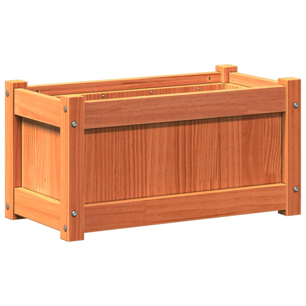 Genérico Jardineras de Exterior 2 uds Madera Maciza de Pino marrón Cera,Casa y jardín,Jardín,Jardinería,Maceteros y jardineras,Marrón,837444
