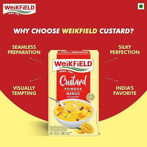 Image of Weikfield Custard Powder, Mango Flavour 75g (Pack of 4)