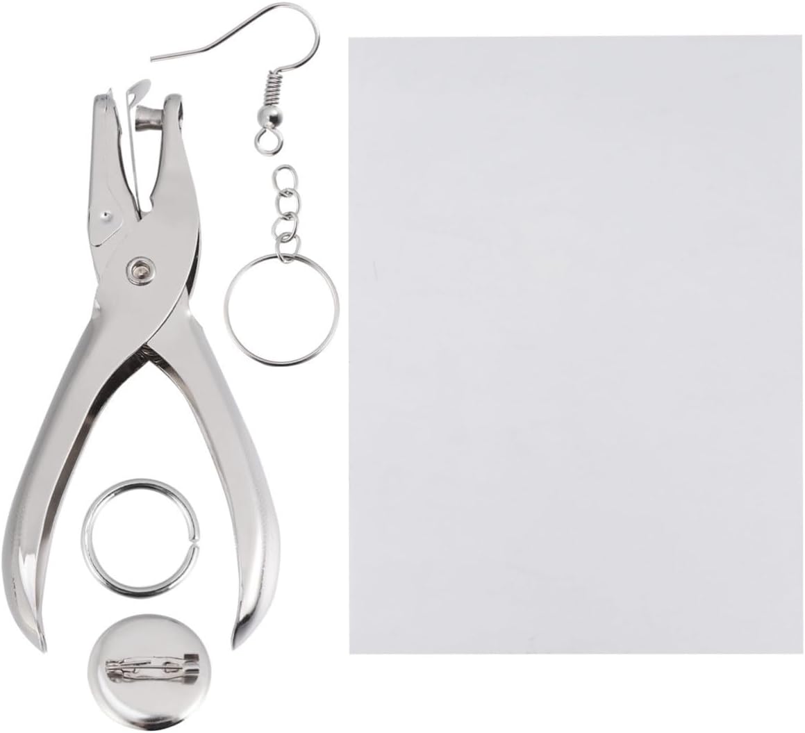 BESPORTBLE DIY Heat Shrink Sheet Kit for Jewelry Making with Alloy and Abs Materials, Easy and Safe to Use, Includes Hole Punch and Keychains, for DIY Keyring Hanging Decoration
