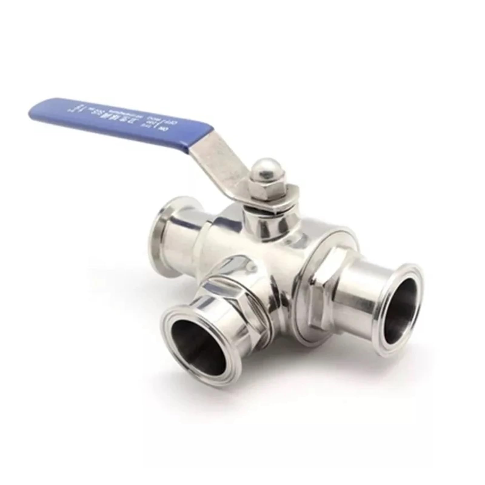 19mm 304 Ball Valve 3 Three Way 50.5mm Tri Clamp Ferrule Type(TType)