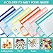 12 Pack Mesh Zipper Pouch Bags, Toy Storage Bags, Zipper Pouches for Organizing, A4 Double-Layer Nylon Mesh Bag with Handle for Puzzle, Board Game, Blocks Storage.Color