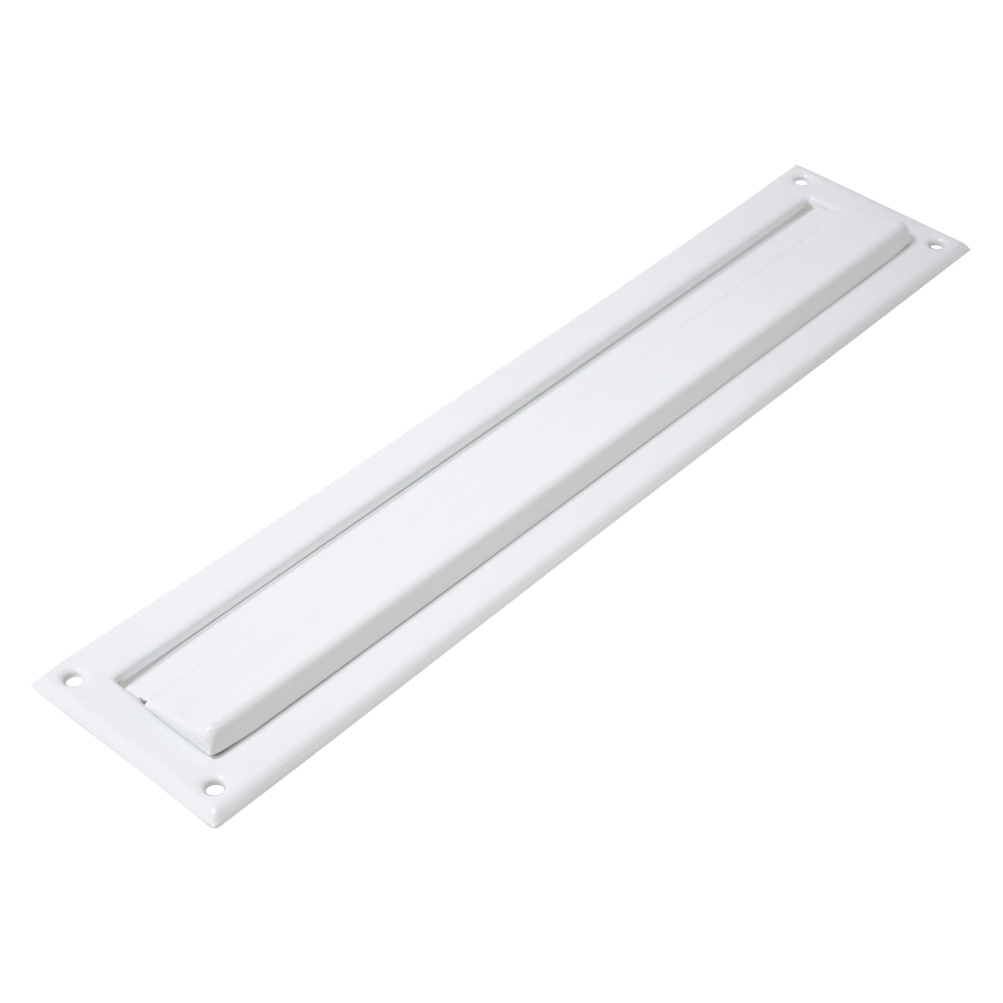 Amig White - Mail Slot Mod. 2 - Flap For Walls Or Doors - Letter Collector With Steel Cover - 342 X 73 Mm - Slot Size: 312 X 43 Mm - Matte - Letter Slot