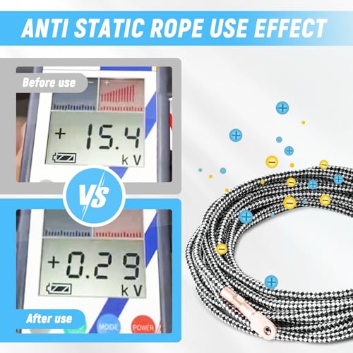 Image of YUCHENGTECH Anti Static Copper Rope O.D.8mm 32FT Anti Static Cord Static Eliminator Static Electricity Remover Industrial for Laminating Machine Printing Machine Film Machine (32FT)