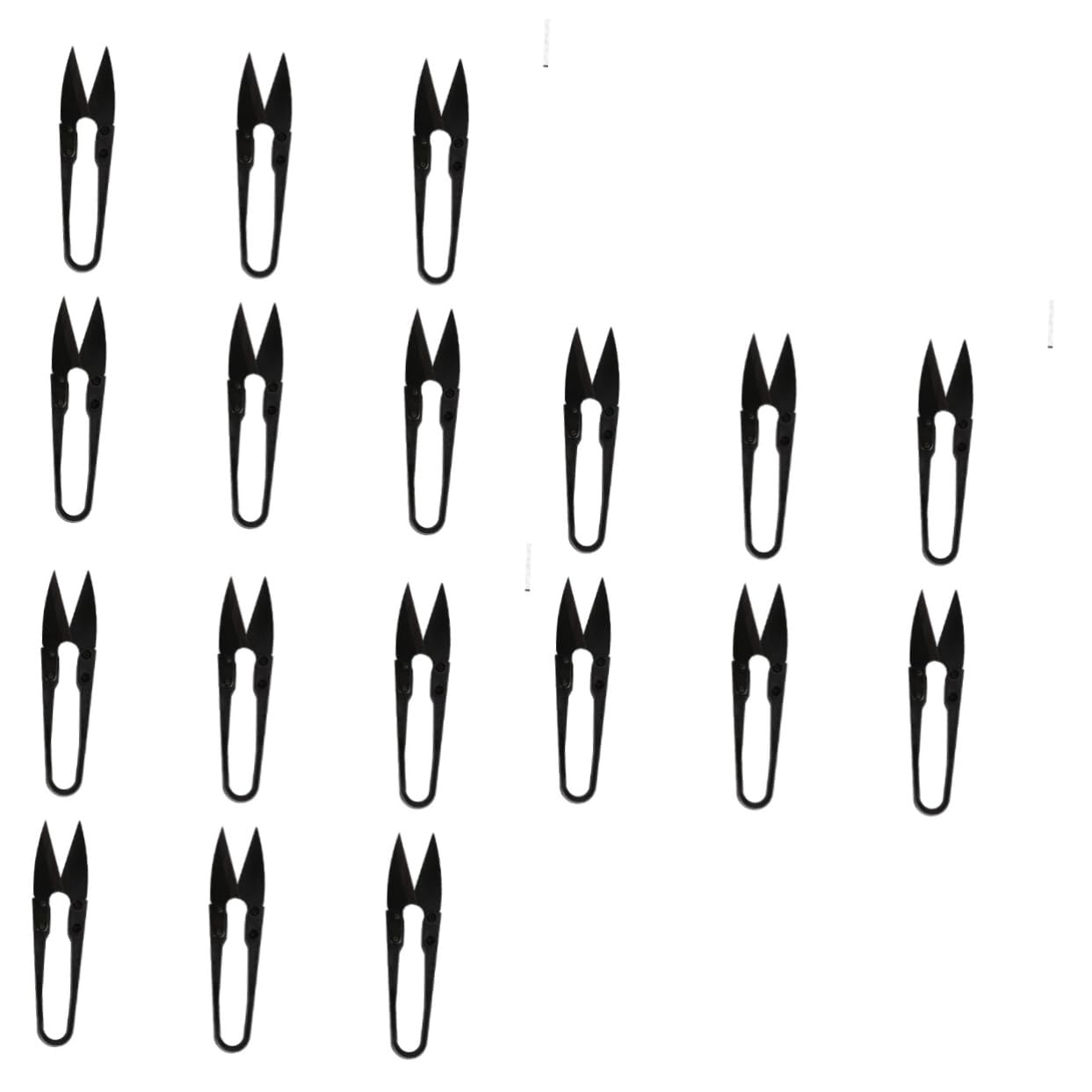 SHINEOFI 18pezzi Forbici U-shape Per Cucito Per Ricamo e Fai Te Strumenti Pratici Per Cucito e Trimming Manico Ergonomico e Lama Affilata Per Tessuti e Fili Nero