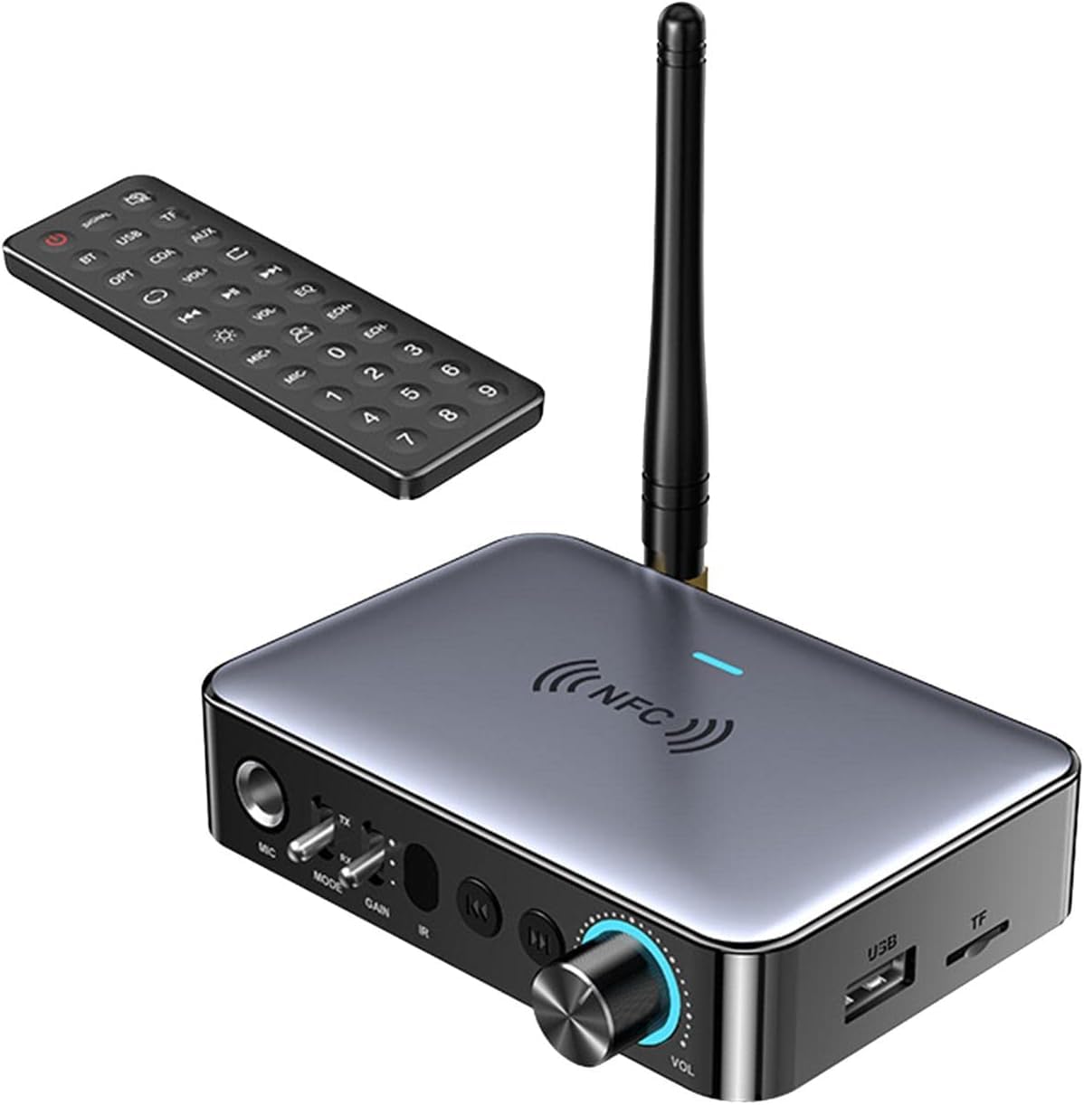 Etzin NFC Bluetooth Receiver Transmitter Wireless Audio Car HiFi Stereo Adapter AUX 3.5mm Jack Optical Fiber FM with Remote Control -EPL-1096WA.-image-13