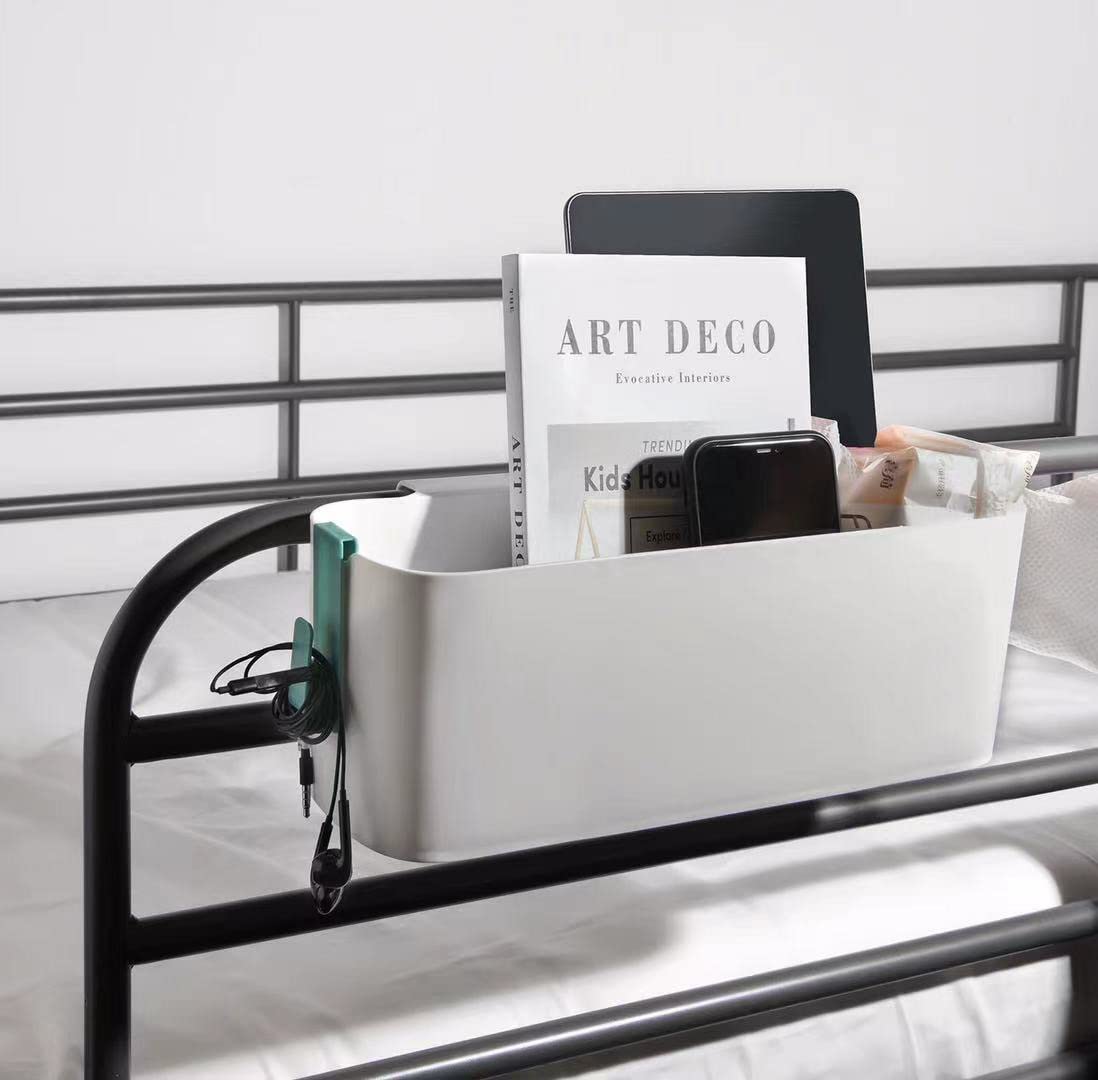 Organizador de almacenamiento para mesita de noche, organizador colgante, litera, estante de noche, bolsillo para dormitorio universitario, barandillas de cama de bebé (verde)