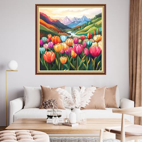 Image of Funart Stamped Cross Stitch Kits for Beginners Full Range of Cross Stitching Preprinted Embroidery Kits for Adults, 11CT Embroidery Pattern Needlepoint Kits- (ArtColors23)