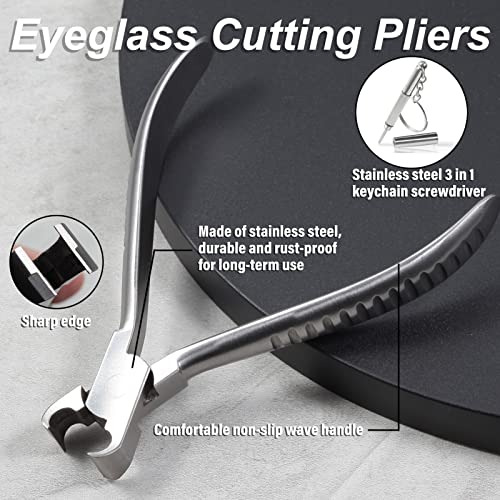 LEONTOOL Eyeglass Cutting Pliers 5 Inch Eyeglasses Repairing Plier for Cutting Long Screws Plastic Rubber Plugs Eye Glasses Repair Cutter Plier with Professional Eyeglass Repair Screwdriver - Image 2