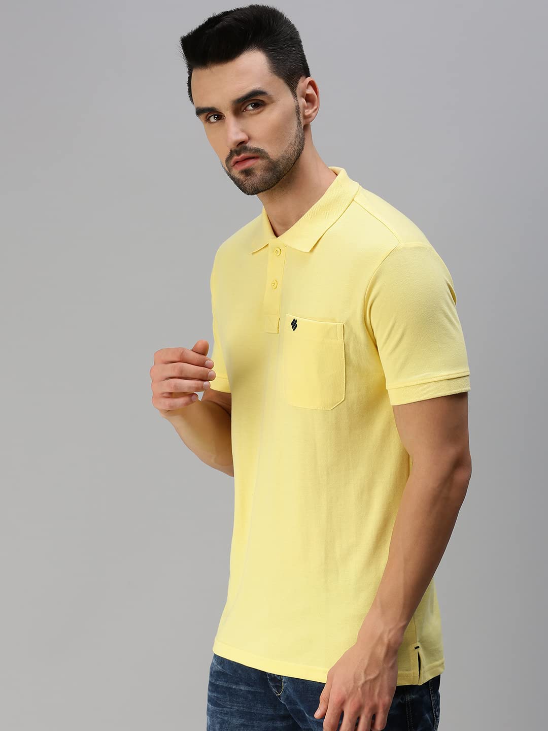 ONN Men's Solid Regular Fit Polo NC432_LMN_1PC_Lemon_XL - Image 3 thumbnail