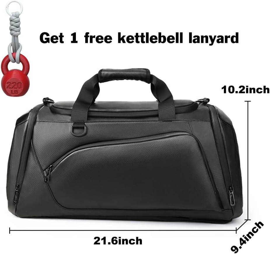 34L Gym Bag with Wet/Cooler Pocket &Shoes Compartment - Weekender Overnight Duffel Backpack for Men and Women