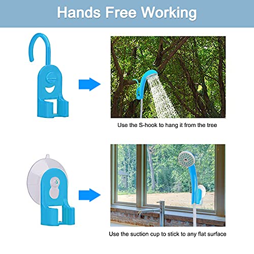 Hivehicle Portable Shower For Camping – Portable Camping Shower With Electric Usb Rechargeable Battery,Outdoor Camp Shower Pump For Camping,Hiking,Travel,Pet Cleaning,Car Wash,Water Flower(2 Head) #TOP5