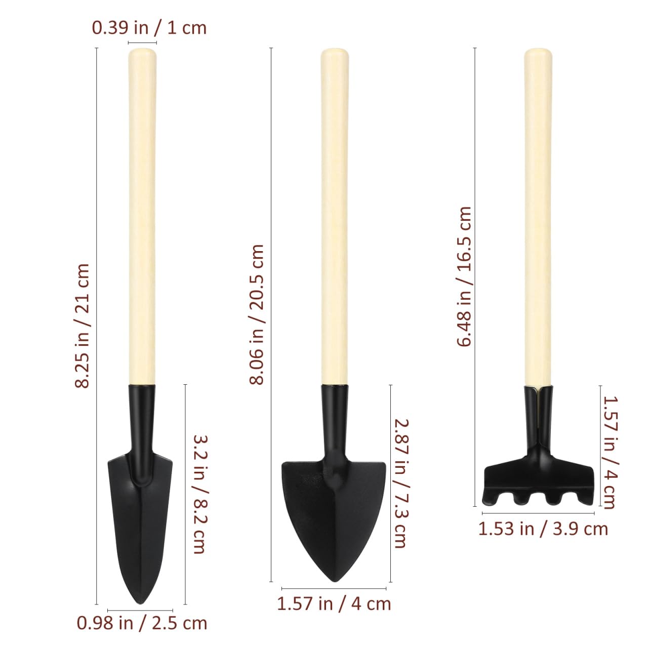 BESPORTBLE 10sets Mini Gardening Tools Handle Planting Tools Kit for Transplanting Flower and Vegetable Gardening