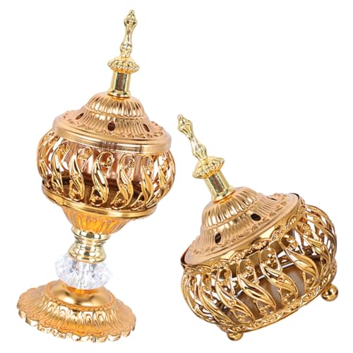 EPIGEIST 2個 中東風アイアンアート香炉 おしゃれな属製香薫炉 瞑想 ヨガ オフィス用デコレーション 優雅な室内装飾と着脱式灰皿付き