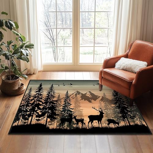 Tapete de Área Deer Cabin 3x5 para Dormitorio miniatura 3