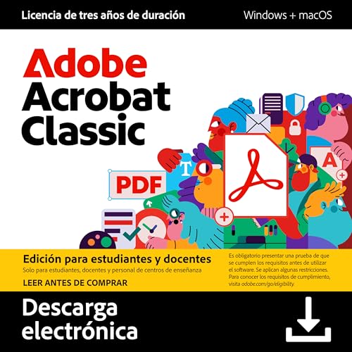 Adobe Acrobat Pro 2024 Student And Teacher Licencia De 3 Años Editar, Rellenar Y Firmar Pdf Pc Mac Descarga Digital