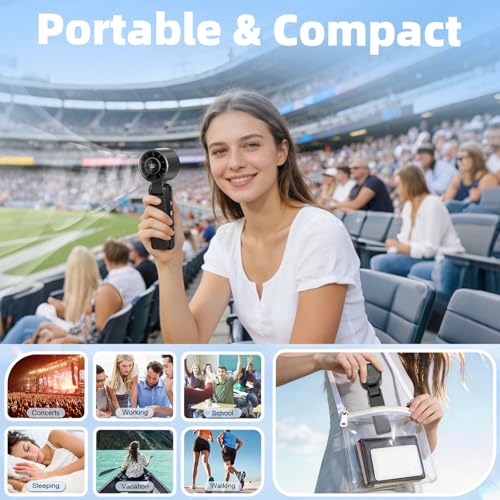 Mini ventilateur portable rechargeable USB avec écran LED et batterie 3000 mAh - 7