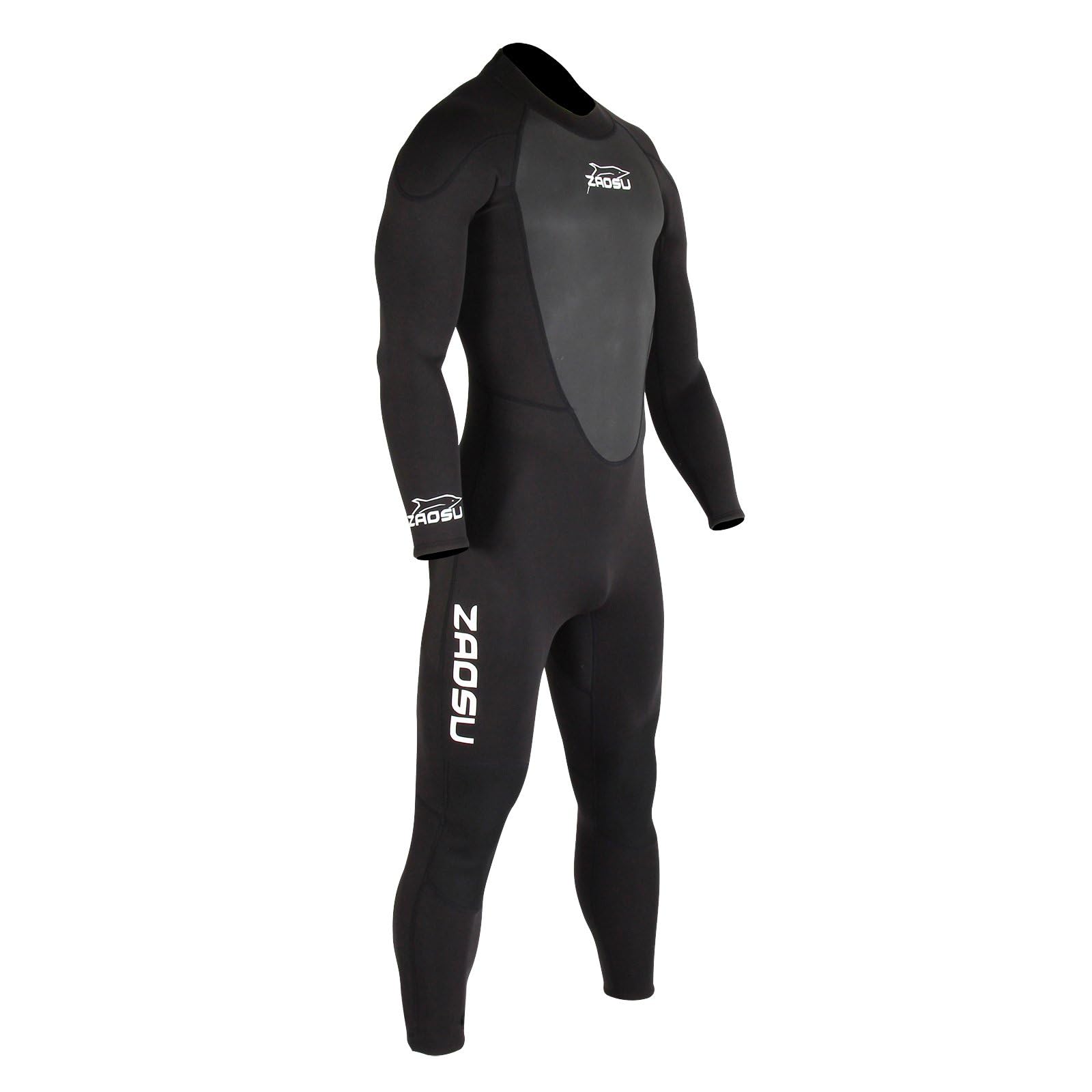 ZAOSU Neopren Fullsuit Aqua Essential | 3 mm Neopren - Schwarzer Freiwasser Neoprenanzug, Rückenreißverschluss, SUP, Schnorcheln, Surfen, Tauchen, Schwimmen