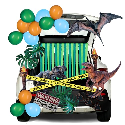JOYIN Halloween Dinosaur Park Theme Decorations, Halloween Dinosaur Car Sticker Kit Trunk or Treat Decorations for SUV Archway Garage Door Decor
