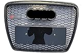 SHGE Frontstoßstangengrill Für A6 C6 S6 4F SFG 05-11 Mesh-Haube Grill Racing Grille Euro-Kennzeichenhaltergrill Für Rs6-Stil Alle Schwarz1