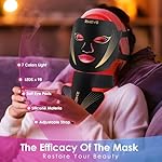 Red-Light-Therapy-for-Face and Neck, 7 Colors LED Facial Light Therapy Mask - Birthday, Christmas, Mothers Day, Valentines Day, Self Care Gifts for Her Women Mom Best Friend Wife Teacher (Black) - Image 2