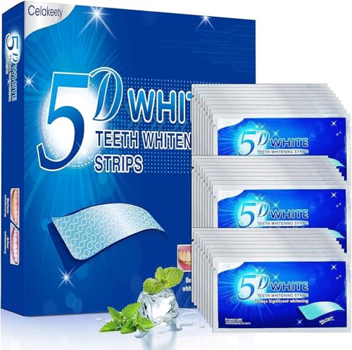 Bleaching Stripes Zahnaufhellung Bleaching streifen, Celakeety White Stripes Zähne, Zahnbleaching Stripes zähne weiß machen, Zahnflecken effektiv entfernen(Sparset 56 streifen /28 pack)