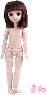 Movable Joints Doll Set, 11 Inch Dolls with Long Hair Ball Jointed Doll DIY Toy(Curly Hair Pink + Body 30cm Doll) Pendants, Drops & Finials